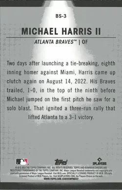 2023 Topps Bowman Chrome Michael Harris II Atlanta Braves BS-3 - Image 2