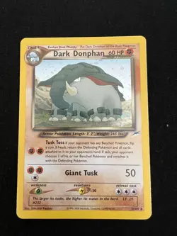 Pokemon Neo Destiny Holo Dark Donphan Card 3/105 Rare - Image 1