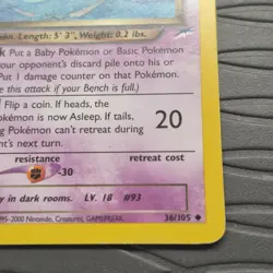 Dark Haunter 36/105 Non Holo Uncommon Neo Destiny Pokemon Card MP - Image 5