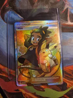 Hau 144/145 Sun & Moon Guardians Rising Ultra Rare Full Art Pokemon Card NM WOW - Image 1