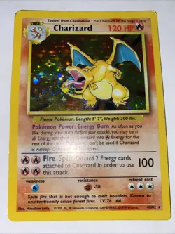 Pokemon Card Charizard Holo Rare Base Set 4/102 Vintage Good Condition - Image 1