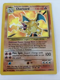 Pokemon Card Charizard Holo Rare Base Set 4/102 Vintage Good Condition - Image 2