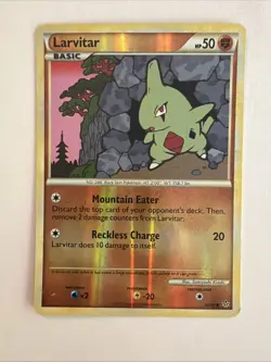 Larvitar 50/95 Unleashed Reverse Holo Pokemon Card LP - Image 1