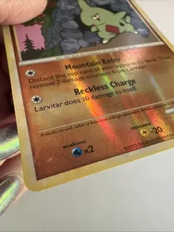 Larvitar 50/95 Unleashed Reverse Holo Pokemon Card LP - Image 5