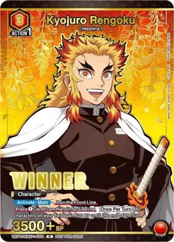 Kyojuro Rengoku WINNER KMY-1-089 Tournament Prom Union Arena Card Demon Slayer - Image 1