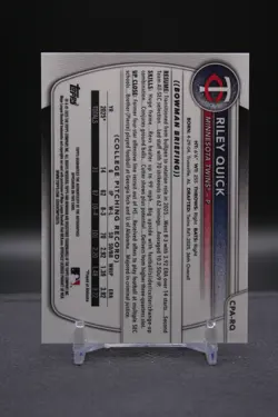 2025 Bowman Draft | Riley Quick | 1st Bowman Chrome Auto | Twins - Image 2