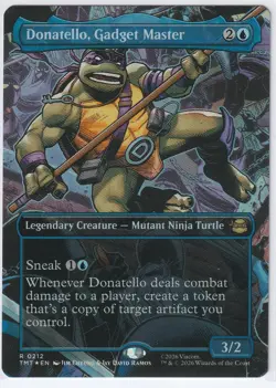 Donatello, Gadget Master (Borderless) 212 TMNT Magic The gathering R Foil NM - Image 1