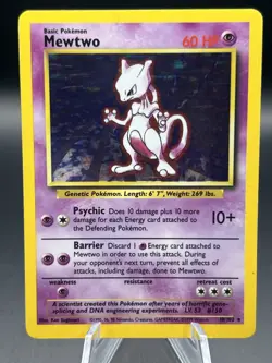 Mewtwo Base Set 10/102 Holo Unlimited Holo Rare Pokemon TCG - Image 1