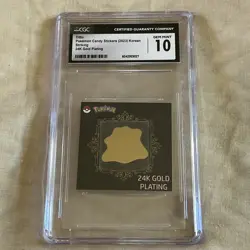 Pokemon CGC10 GEM MT Ditto 24K Gold Plating 2023 Candy Stickers Korean - Image 2