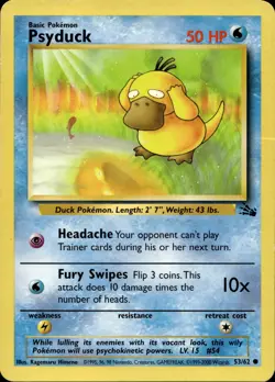 PSYDUCK 53/62 COMMON FOSSIL POKEMON UNLIMITED HP - Image 2