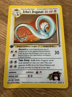 Erika’s Dragonair 4/132 1st Edition Gym Heroes WOTC Vintage Pokemon - Image 1