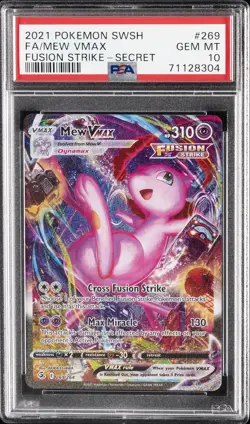 2021 POKEMON SWORD & SHIELD FUSION STRIKE SECRET #269 FULL ART/MEW VMAX PSA 10 - Image 1