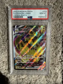 POKEMON 2023 Crown Zenith Full Art ZERAORA Vmax #054 PSA 10 Gem Mint - Image 1
