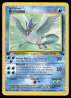 Articuno 17/62 1st Edition Fossil Rare NM EBAY LIVE MONDAY - Image 1