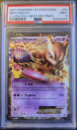 2021 Pokemon Celebrations Mewtwo EX Next Destinies #54 Mint PSA Mint 9 - Image 1