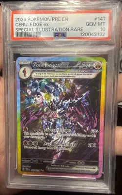 PSA 10 Pokemon Ceruledge ex 147/131 Sv: Prismatic Evolutions Holo GEM MINT - Image 1
