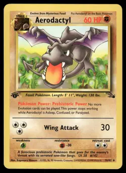 Aerodactyl 16/62 1st Edition Fossil Rare NM EBAY LIVE MONDAY - Image 1