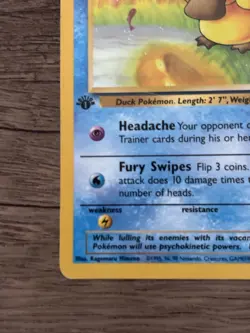Pokemon TCG Psyduck Fossil 1st Edition 53/62 Basic 50 HP Common Regular English - Image 4