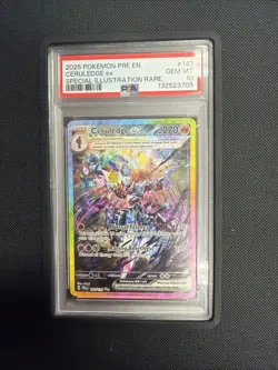 PSA 10 GEM MINT Ceruledge EX Prismatic Evolutions SIR 2025 Holo Pokemon 147/131 - Image 1