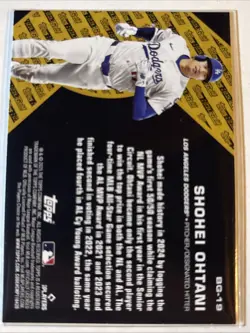 2025 Topps Update Series - Topps Black Gold Shohei Ohtani #BG-19 - Image 2