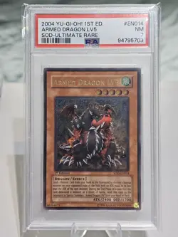 Yu-Gi-Oh! Armed Dragon Lv5 SOD-EN014 1st Edition PSA 7 Ultimate Rare - Image 1
