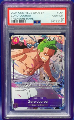 2024 One Piece OP09-Emperors New World Zoro-Juurou Treasure Rare 004 PSA 10 - Image 1