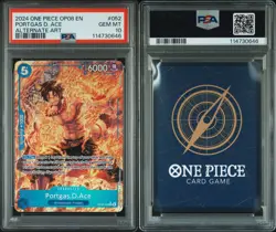 2024 ONE PIECE PORTGAS.D.ACE TWO LEGENDS OP08-052 ALT ART PARALLEL PSA 10 - Image 3