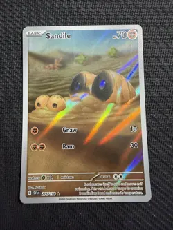 Pokemon TCG Sandile Rare Illustration Card SV1 Scarlet Violet Base 216/198 - Image 1