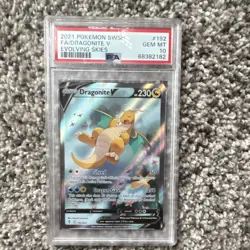 Pokemon Dragonite V Full Art Holo Ultra Rare 192/203 Evolving Skies PSA 10 - Image 1