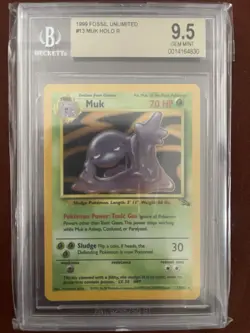 Pokemon BGS 9.5 Muk Fossil Holo Unlimited - Image 1
