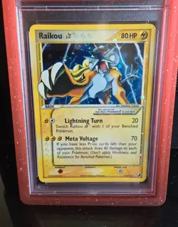 Raikou Gold Star 114/115 EX Unseen Forces 2005 Pokemon TCG Card Holo NM-MT PSA 8 - Image 2