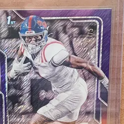 De'Zhaun Stribling 2025 Bowman Univ Chrome Purple Shimmer #71/75 Ole Miss - Image 2