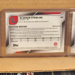 De'Zhaun Stribling 2025 Bowman Univ Chrome Purple Shimmer #71/75 Ole Miss - Image 3