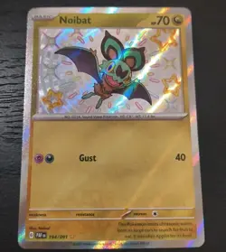 Pokemon Paldean Fates Noibat Holo Rare Card 194/091 NM - Image 1