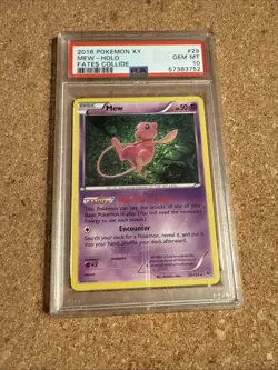 Pokemon TCG 2016 Pokemon XY Mew Holo Low Pop PSA 10 Fates Collide #29 Card - Image 1