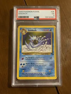🔥PENNY BID🔥 1999 Golduck - Fossil - 35/62 PSA 5 Uncommon Graded Card - Image 1