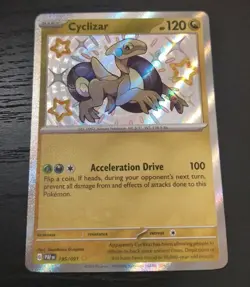 Pokemon Paldean Fates Cyclizar Holo Rare Card 195/091 NM - Image 1