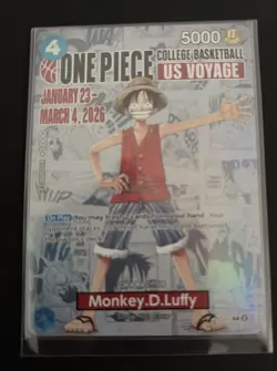 Bandai Namco One Piece CCG Monkey.D.Luffy US Voyage Promo Holo Card P-055 - Image 1