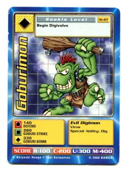 St-67 Goburimon Digimon Swedish Promo Card TCG Rare Digi-Battle Bandai LP - Image 1