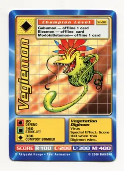 St-98 Vegiemon Digimon Swedish Promo Card TCG Rare Digi-Battle Bandai LP - Image 1