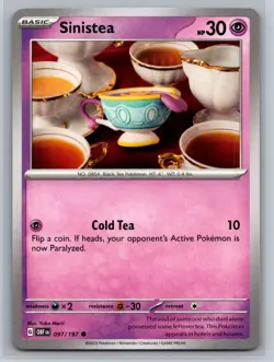 Sinistea #097/197 SV03: Obsidian Flames Common - Pokemon Cards AA6 - Image 1