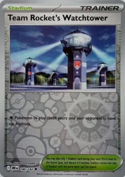 180/182 TEAM ROCKET'S WATCHTOWER REVERSE HOLO DESTINED RIVALS POKEMON CARD - Image 1