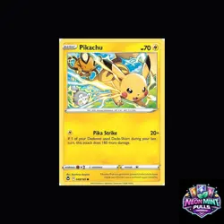 Pikachu 49/195 Pokemon Card Silver Tempest - Image 1