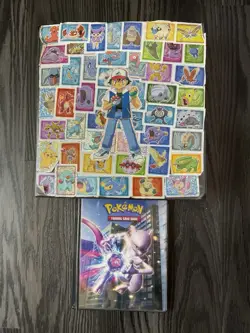 POKEMON CARD LOT 1,220 CARDS TWO BINDERS ONE MEW COIN (READ DESCRIPTION) - Image 1