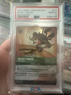 Disney Lorcana EN 1 The First Chapter 210 Mickey Artful Rogue ENCHANTED PSA 10 - Image 1