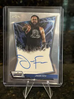 2026 Topps Chrome WWE - JACOB FATU On Card Auto #BBA-JAC SMACKDOWN BLUE BRAND - Image 1