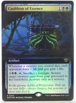 Cauldron of Essence [New, Near Mint] *Foil* Ext Art {Secrets of Strixhaven} - Image 1
