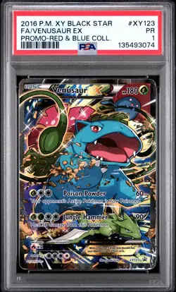 2016 POKEMON XY PROMO RED & BLUE COLLECTION FULL ART/VENUSAUR EX PSA 1 - Image 1