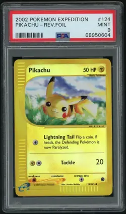 2002 Pokemon Expedition Reverse Holo Pikachu #124 PSA 9 - Image 1