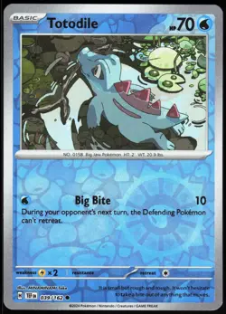 Temporal Forces Totodile 039/162 Common Pokemon Reverse Holo NM/M - Image 1